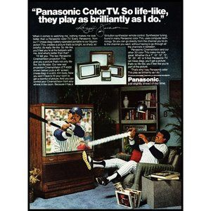1981 Panasonic Cinemavision Projection TV Vintage Print Ad Reggie Jackson Photo